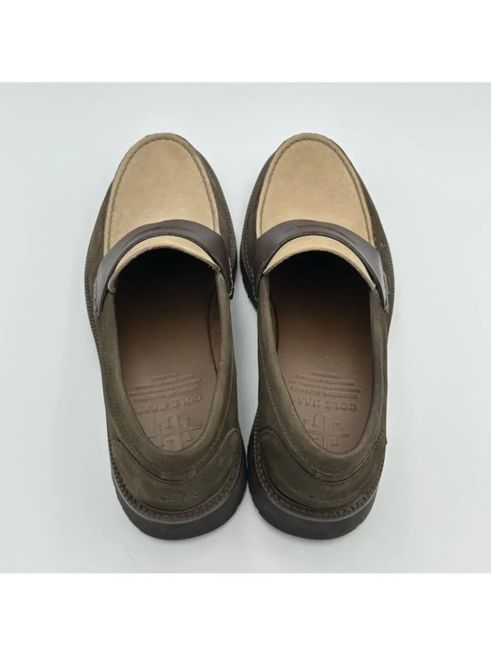 Cole Haan GrandPro Crew Penny Loafers Men's Size 7.5 Brown Suede Shoes C38731